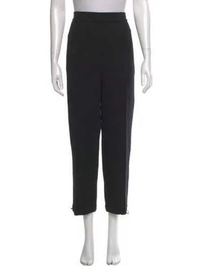 Pre-owned Akris Punto Wool Straight Leg Pants In Black