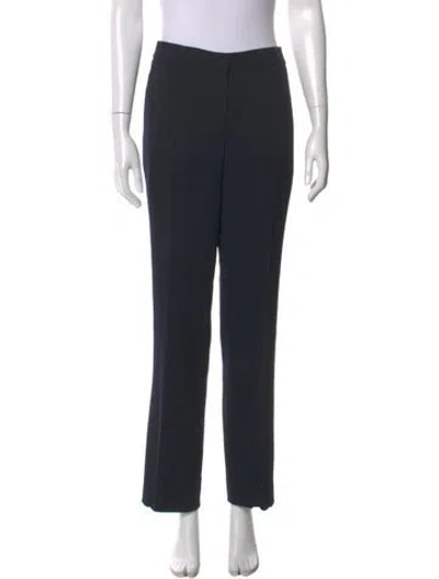 Pre-owned Akris Punto Wool Straight Leg Pants In Black