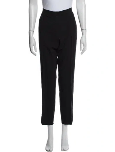 Pre-owned Akris Punto Wool Straight Leg Pants In Black