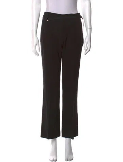 Pre-owned Akris Punto Wool Straight Leg Pants In Black