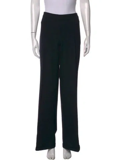 Pre-owned Akris Punto Wool Straight Leg Pants In Black
