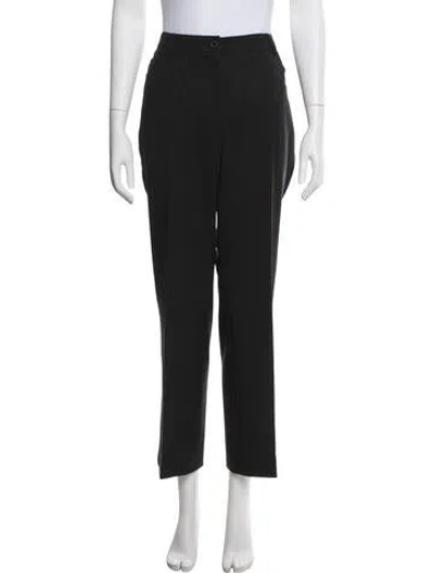 Pre-owned Akris Punto Wool Straight Leg Pants In Black