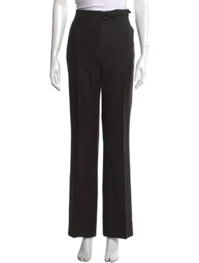 Pre-owned Akris Punto Wool Straight Leg Pants In Black