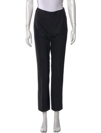 Pre-owned Akris Punto Wool Straight Leg Pants In Black