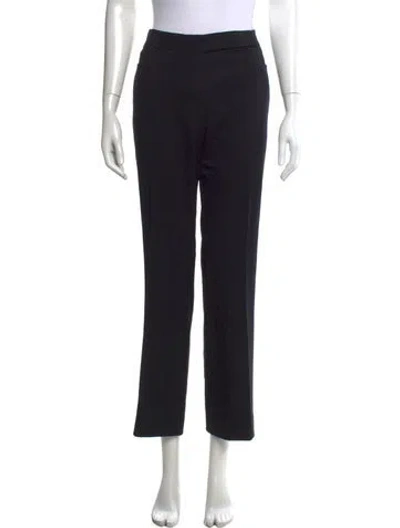 Pre-owned Akris Punto Wool Straight Leg Pants In Black