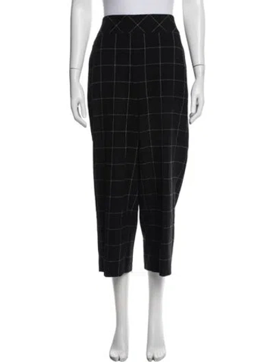 Pre-owned Akris Punto Wool Straight Leg Pants In Black