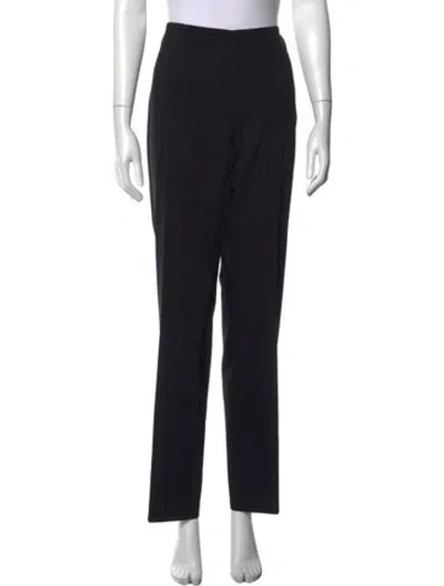 Pre-owned Akris Punto Wool Straight Leg Pants In Black