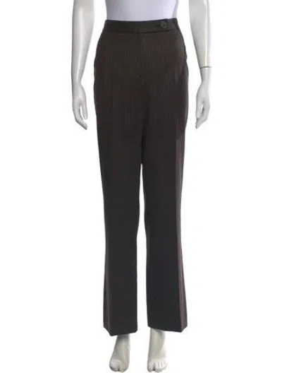 Pre-owned Akris Punto Wool Straight Leg Pants In Black