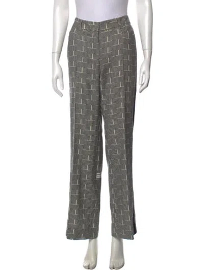Pre-owned Akris Punto Wool Straight Leg Pants In Black