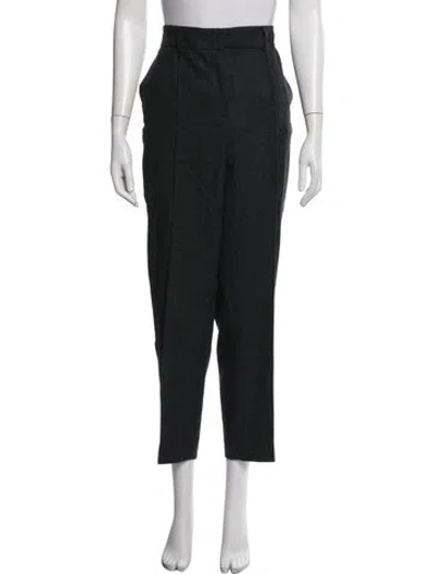 Pre-owned Akris Punto Wool Straight Leg Pants In Black