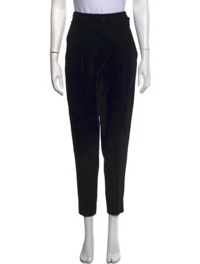 Pre-owned Akris Punto Wool Straight Leg Pants In Black