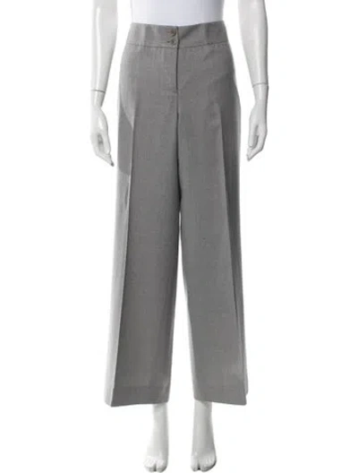 Pre-owned Akris Punto Wool Straight Leg Pants In Blue
