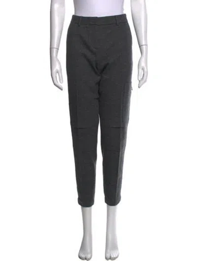 Pre-owned Akris Punto Wool Straight Leg Pants In Grey