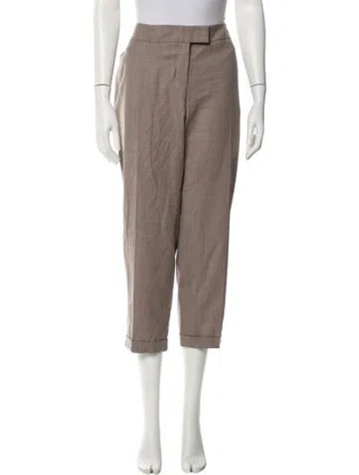 Pre-owned Akris Punto Wool Straight Leg Pants In Neutral