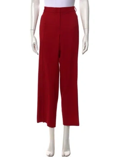 Pre-owned Akris Punto Wool Straight Leg Pants In Red