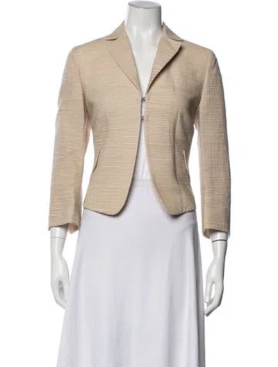 Pre-owned Akris Punto Wool Striped Blazer In Neutral