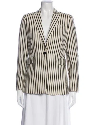 Pre-owned Akris Punto Wool Striped Blazer In Neutrals