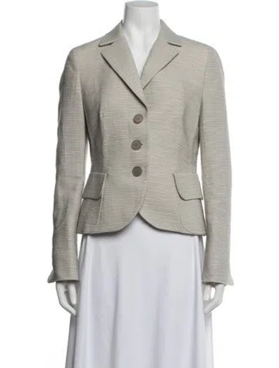 Pre-owned Akris Punto Wool Striped Blazer In Neutrals