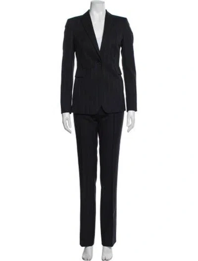 Pre-owned Akris Punto Wool Striped Pantsuit In Black