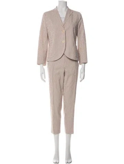 Pre-owned Akris Punto Wool Striped Pantsuit In Multi