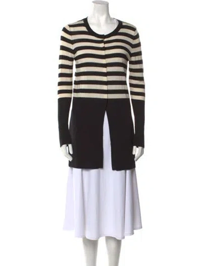 Pre-owned Akris Punto Wool Striped Sweater In Black