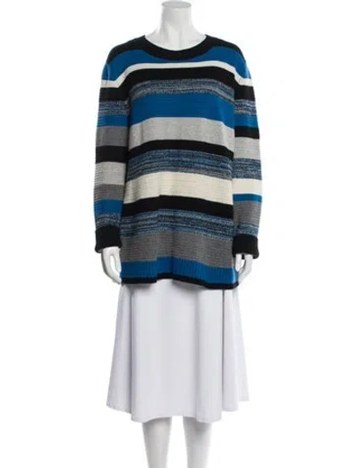 Pre-owned Akris Punto Wool Striped Sweater In Blue