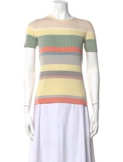 Pre-owned Akris Punto Wool Striped Sweater In Neutral