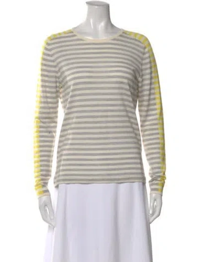 Pre-owned Akris Punto Wool Striped Sweater In Neutral