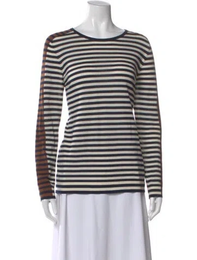 Pre-owned Akris Punto Wool Striped Sweater In Neutral