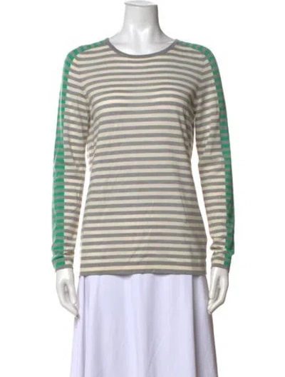 Pre-owned Akris Punto Wool Striped Sweater In Neutral