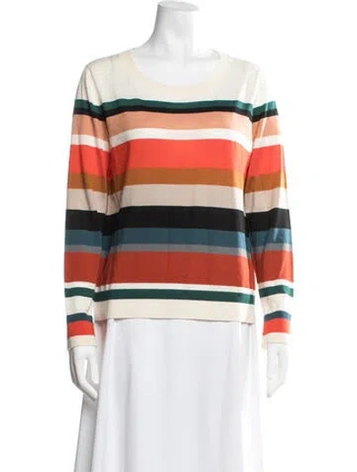 Pre-owned Akris Punto Wool Striped Sweater In Neutrals