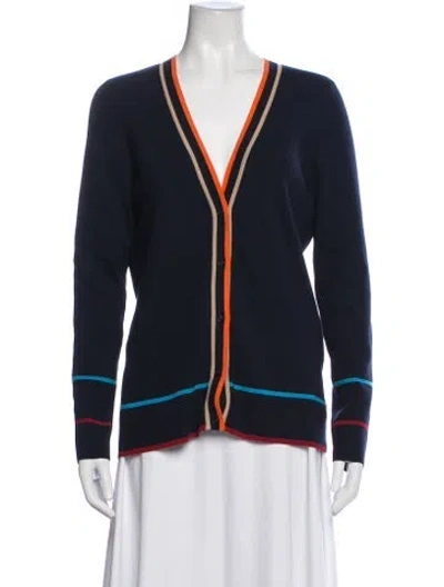 Pre-owned Akris Punto Wool Striped Sweater W/ Tags In Blue