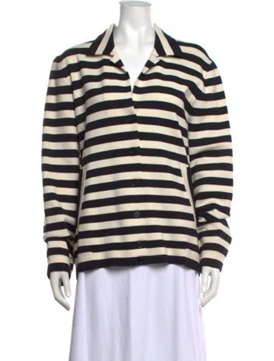Pre-owned Akris Punto Wool Striped Sweater W/ Tags In Neutrals