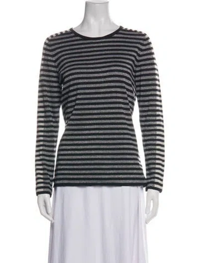 Pre-owned Akris Punto Wool Striped Sweater In White