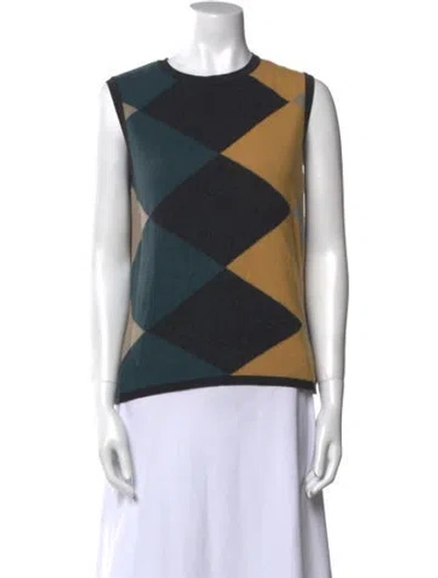 Pre-owned Akris Punto Wool Striped Top In Gray