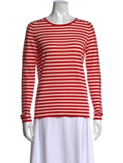Pre-owned Akris Punto Wool Striped Top In Red