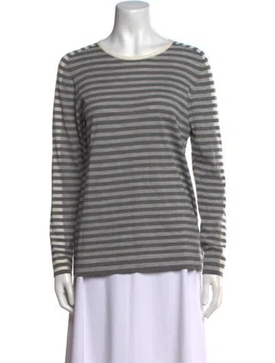 Pre-owned Akris Punto Wool Striped T-shirt In Gray