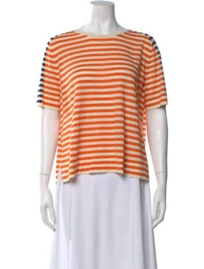 Pre-owned Akris Punto Wool Striped T-shirt In Orange
