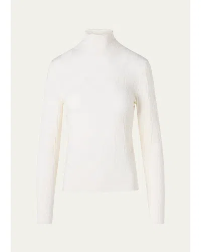 Akris Punto Wool Textured Knit Sweater In Winter White