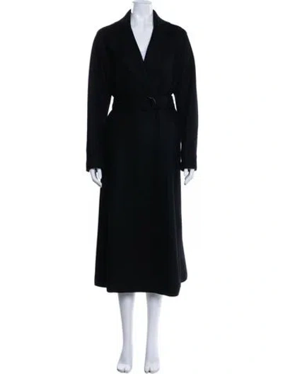 Pre-owned Akris Punto Wool Trench Coat In Black