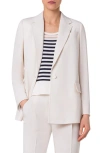 Akris Punto Wool Tricotine Boyfriend Blazer In Chalk