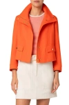 Akris Punto Wool Tricotine Crop Jacket In Orange
