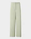 Akris Punto Wool Tricotine Wide-leg Crop Pants