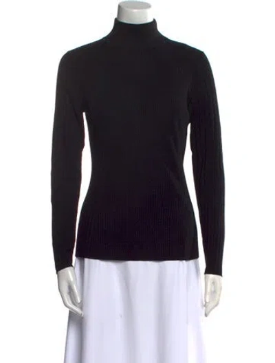 Pre-owned Akris Punto Wool Turtleneck Sweater In Black