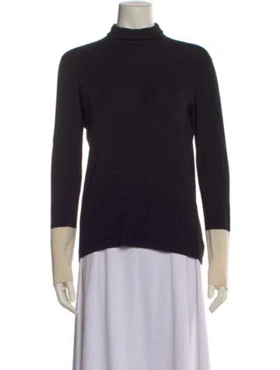 Pre-owned Akris Punto Wool Turtleneck Sweater In Black
