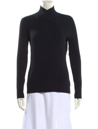 Pre-owned Akris Punto Wool Turtleneck Sweater In Black