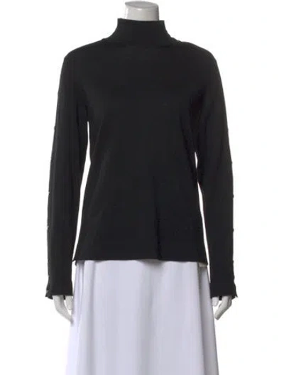 Pre-owned Akris Punto Wool Turtleneck Sweater In Black