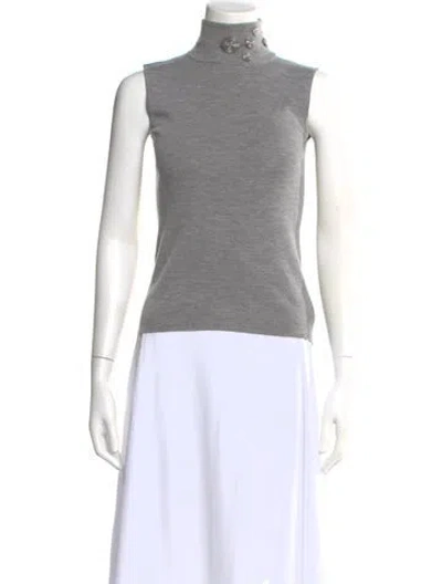 Pre-owned Akris Punto Wool Turtleneck Sweater In Gray