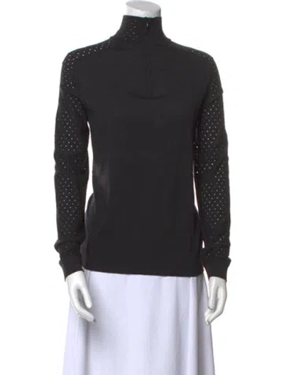Pre-owned Akris Punto Wool Turtleneck Sweatshirt In Black
