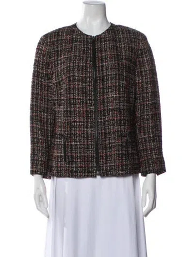 Pre-owned Akris Punto Wool Tweed Pattern Evening Jacket In Black